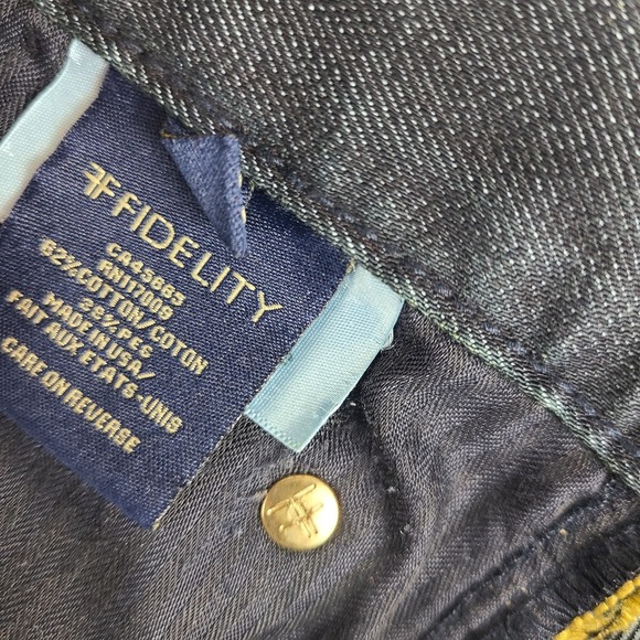 Fidelity Jeans Mens 34x36 Blue 5011/34 Straight Leg M3010T Sabbath Rinse Wash - Picture 10 of 16